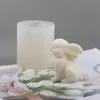 Vela perfumada Sentado Conejo 3D Conejo Hornear Pastel Molde DIY Vela perfumada Sentado Conejo Molde de silicona Herramienta de decoración de pasteles Fabricación de velas Z0418