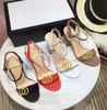 Classic 2023 High Heeled Sandals Party Fashion 100% Leather Women Dance Shoe Designer Sexy Heels Suede Lady Metal Belt Buckle Thick uggdknhr