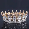 Klassieke bestverkopende rode ronde dameskroonhoofddeksels, verjaardagskristallen haaraccessoires, prinsessenkroon trouwjurkaccessoires