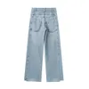 Женские джинсы Zach Ailsa 2023, осень-зима, двухслойные повседневные брюки с широкой талией, светлые цвета, широкие повседневные брюки 231117