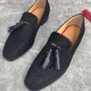 Scarpe da uomo formale classiche scarpe in pelle scamosciata picchi di rinestina di calzature per matrimoni di lusso di grandi dimensioni 38-48 con scatola NO497
