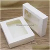 Gift Wrap 10 Size White Brown Paper Soap Box Kraft Package med Clear PVC Window Candy Favors Arts Krafts Display Drop Delivery Home DH8PG