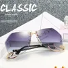 Solglasögon ramar 2023 Oregelbundna Rims Brand Designer Alloy Frame Overize Gradient Sun Glasses Fashion Female Clear Shades 231117