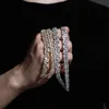 Collana a catena a maglia cubana hip-hop da 9 mm piena di diamanti Personalità degli amanti della moda europea per uomo e donna Versatile moda di strada Gioielli Bijoux Accessori