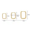 Orecchino a cerchio quadrato geometrico in metallo color oro Hoop Huggie per le donne Minimalista Piccolo cerchio Hies Fibbia per l'orecchio Gioielli punk Dhgarden Otqmf