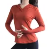 LL805 HOUDIE Sports Top Women's Fit Fitness Suit Slim Running Sweater Breattable Long Sleeve Mesh Red Yoga Jackets For Women