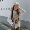 Women's Vests Large Size 3xl Flower Pattern Knitted Vests Women Vintage Sleeveless Sweaters Casual Chic Loose O-neck Pullover Waistcoats 231117