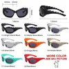 Okulary przeciwsłoneczne ramy Spike prostokąt Kobiety Vintage luksusowa marka design moda moda hip hop punkowa owinąć wokół okularów słonecznych mężczyzn Y2K Sports Shades 231117