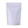 Matte White Mylar Foil Stand Up Bag Zip Grip Seal Resealable Reclosable Tear Notch Doypack Food Storage Pouches LX4225