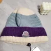 Moncl Wool Hat Beanie Designer moda mężczyźni kobiety jesień i zima nowe dzianin luksusowy kapelusz oficjalny strona internetowa wersja 1: 1 Craft 5 color