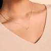 Collana con ciondolo in oro massiccio 14K con tre pietre coltivate in laboratorio, delicati gioielli con diamanti, regali per Natale