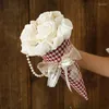 Dekoratif çiçekler yapay tuvalet sabun gül buket düğün ev dekor Sevgililer Günü yemek masası süsleri dekorasyon aksesuarları