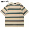 Mens Tshirts Lenstid Summer Men Kort ärm Tshirts Hip Hop Standed Print Basic Tshirts Harajuku Streetwear Fashion Casual Cotton Tops Tees 230418