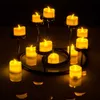 Doftljus 12st flimrande batteri drivs LED TEALight Candles Homemory Flameless Votive Candles för bröllopsbord utomhus Z0418