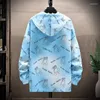 Men's Jackets Sun Protection Hoodie Jacket Wind Breaker Men Printed Long Sleeve Zipper Clothes Casual Summer Thin Coat Casaco MasculinoMen's