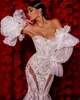 Lovertjes kanten zeemeermin trouwjurken elegante lieverd bruidsjurken op maat gemaakte illusie kralende kledingvestido de novia