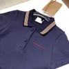 23ss Polo gonna bambini abiti firmati Abito da principessa Abiti a maniche corte ragazze Abito ricamo bavero a righe Vita tuck Gonna grande Gonne per ragazze vestiti per bambini