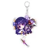 Anime Keychain Genshin Impact Zhongli Venti Xiao Keli hängde nyckelkedjan för kvinnliga tillbehör söt väska hänge nyckelring smycken mode juvelrykey kedjor genshin