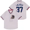 Moive Baseball 1988 Bull Durham 8 Crash Davis Jersey 37 Nuke LaLoosh Pullover Vit Grå Lagfärg Cooperstown Cool Base College Vintage För sportfans Sydd