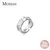 Anneaux de mariage Modian 100% 925 argent Sterling vague irrégulière mat élégant taille libre femelle bague pour femmes réglable Fine bijoux cadeau 231118