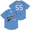 Moive Baseball 55 Kenny Powers Jersey Jersey в восточном направлении и вниз по прохладной базовой пуловер