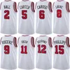 Printed Basketball City Zach LaVine Jerseys 8 Coby White 0 Nikola Vucevic 9 Patrick Williams 44 Alex Caruso 6 DeMar DeRozan 11 Earned Custom Name Number Man Woman