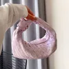 venetassbottegass Designer Handbags Jodie Knotted Bag Cowhide Woven Women's Handbag Purple Summer Pleated Cloud cy