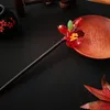 Клипы для волос ретро цветочные палочки вилки ручной работы деревянные шпильки и для женских аксессуаров для ювелирных изделий из булочки