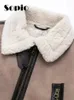 レディースジャケットカシミアコート秋と冬の太い暖かいヴィンテージユニークなジャケットポケットジッパー長袖短い231118
