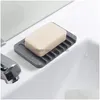 Soap Dishes Fashion Sile Plate Holder Tray Drainer Soaps Storage Rack Shower Waterfal For Bathroom Kitchen Counter Drop Deli Dhgarden Dhtmx