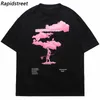 Mens Tshirts Streetwear Men Harajuku Tshirt Pink Cloud Hiphop T Shirt Summer Short Sleeve Tshirt Cotton Black White Tops Tees Hip Hop 230418