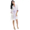 Vestido de banho curto do casamento de roupas de sono feminino Vestido de banho de túnio de mulheres quimono yukata lady lady sleepshirts pijama noturdress s-xxl #4162