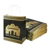 Present Wrap 10st/Pack Ramadan Kraft Paper Bag Eid Mubarak Gift Candy Väskor Islamisk muslimsk festival Happy Al-Fitr Eid Event Party Supplies 2209