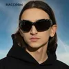 Sonnenbrillenrahmen Spike Rechteck Frauen Vintage Luxus Marke Design Mode Hip Hop Punk Wrap Around Sonnenbrille Männer Y2K Sport Shades 231117