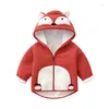 Giacche Bambini Cappotto spesso Neonati maschi Ragazze Bambini Giacca calda Manica lunga con cappuccio Cartoon Animal Design Pile polare Primavera Autunno Goccia Dh43X