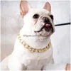 Collari per cani Guinzagli Collari a catena per cani Abs Collana per cuccioli Bldogs personalizzati Bly Gold Powerf Plastica per gatti Gioielli Accessori per animali Dhlvk