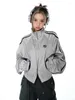 Kvinnors jackor retro lapptäckjacka y2k streetwear mode topp sexig tjej estetisk all-match kappa dubbel blixtlås slivkläder