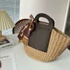 Sac de plage Lafite tissé panier sacs fourre-tout femmes designer mode vacances d'été sac à main épaule shopping totes écharpe décoration