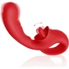 Vibratore del punto G leccata del clitoride, stimolatore clitorideo con dildo per donne 10 modalità di leccata e vibrazione, stimolazione multipla, giocattolo sessuale per adulti