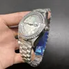 Boutique de best-sell boutique masculina Assista a aço inoxidável prateado Roman Roman Diamond Scale Dual Calendário Automático Relógio mecânico