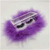 Gift Wrap 9 Colors Lash Box Feather Eyelash Case Pearl Gem Rectangar Akryltrycksbeständiga bärbara kreativa ögonfransar Dhgarden Dheqt