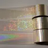 Adesivos Decalques 120m Folhas de unhas holográficas Laser Clear Glitter Folhas de vidro Holo Starry Sky Nail Art Transfer Foil Nail Sticker Paper Decoration 231117