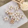 Düğme Saç Klipsleri Barrettes 10 PCS İnci Çiçek Düğmesi Giysi Dekoratif Zanaat Diy giysileri Elbise Rhinestone Yay Dikiş Malzemeleri Ev Dekorasyon Diy Yapımı