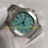 Foto real Relógios automáticos para homens 40mm Sapphire Crystal Blue Dial 904L Aço de aço 3kf cal.26-330 S C MOVIMENTO MECÂNICO Casual Casual 3K Factory Sport Watch