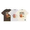 Men's T-Shirts ACCESS 270g Hamburger Pattern Trendy Brand Printed Short Sleeved For Men And Women Loose Fitting Casual Versatile Couple Top T230418