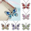 Ketten Vintage Schmetterling Halskette Für Frauen Zirkon Farbe Tierform Europäischen Und Amerikanischen Stil Schmuck Anhänger Lange Kette