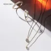 Mercery Simple Elegant Design Single Pendant Halsband 14K Solid Gold Real Diamond Necklace Jewelry