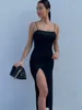 Vestidos casuais Nibber Red Ano preto Ano de Natal Vestidos longos Mulheres Spring Body BodyCon Lace Up Stretch Slim Midi Dressos femme 230418