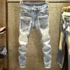 Men's Jeans men denim jeans straight worn hole jeans Europe and America classic old pants pantalones hombre y2k streetwear cargo pants 231117