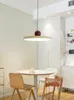 Pendant Lamps 2023 Red Green Flat Round Colorful Metal Led Warm Light Table Island Living Kitchen Lights